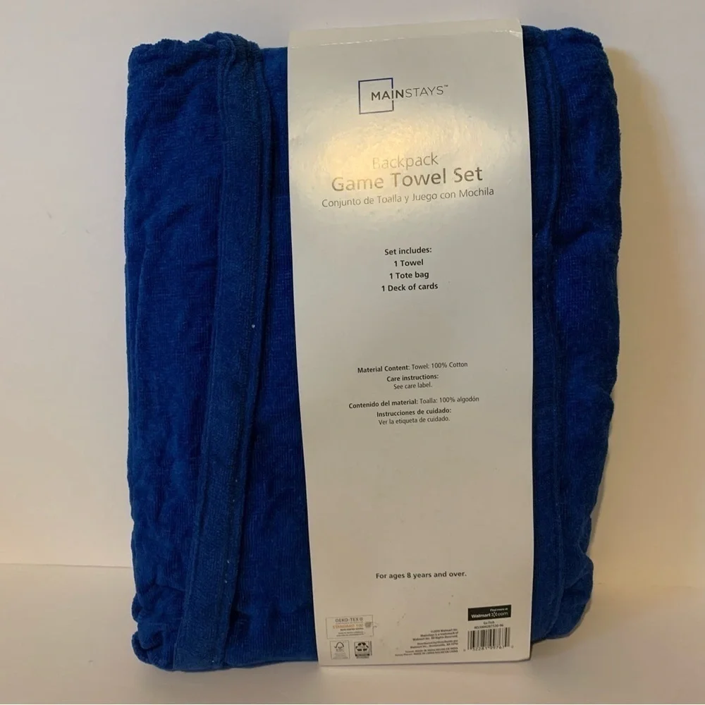 NWT. Mainstays Go Fish Game Towel Set with Backpack